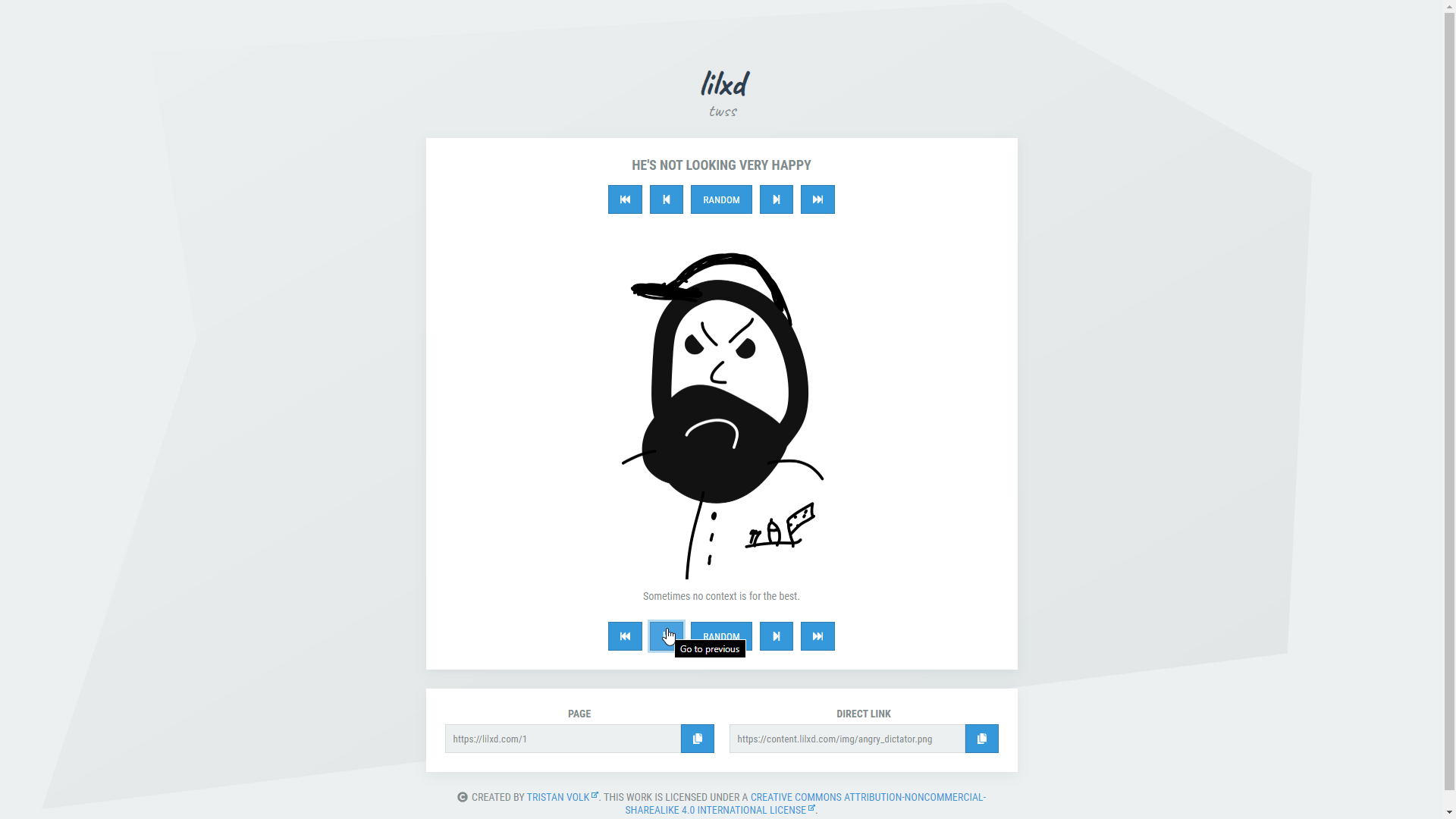 A screenshot showcasing the navigation controls on each page.