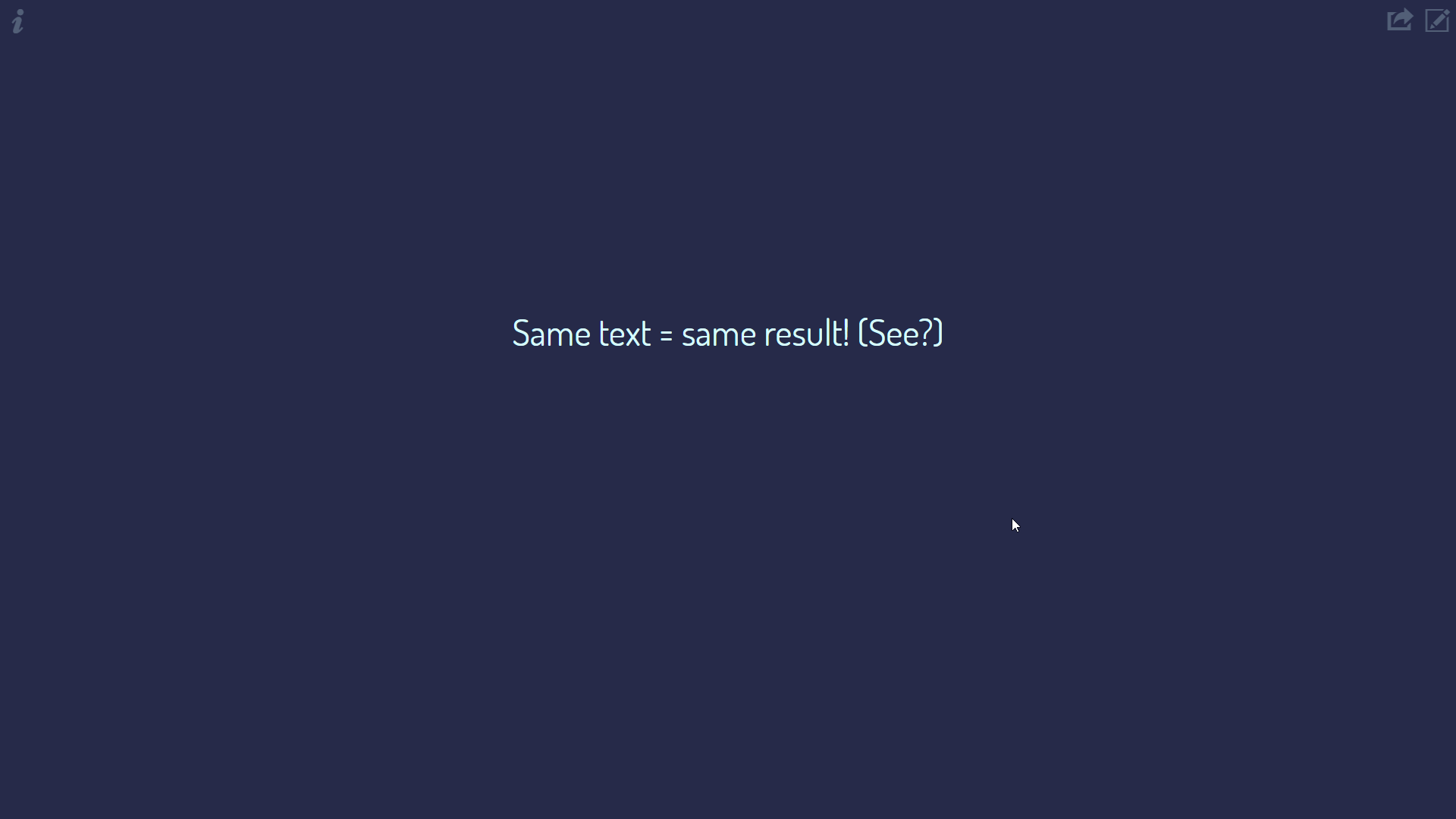 A screenshot showing that adding just a little more text already changes the entire aesthetic of the site.